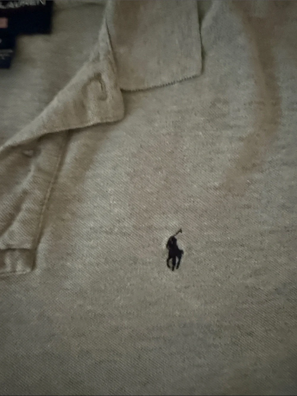 Ralph Lauren Light Gray Polo with Navy Pony